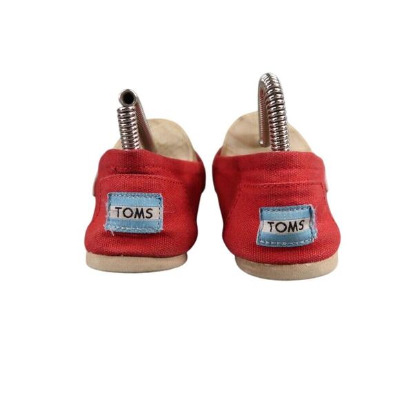 Toms Shoes Womens 6 Flats Casual Canvas Slip On Red Loafer Classic Alpargatas - Picture 5 of 12